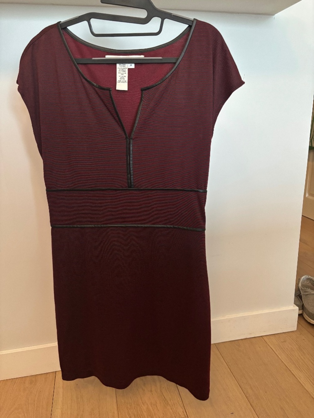 Max Studio Mini Dress with Leatherette Piping